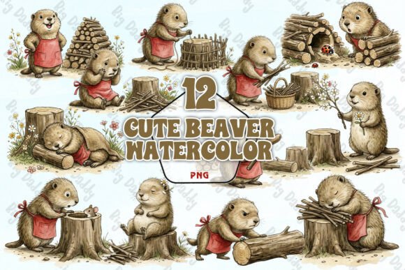 Download Cute Watercolor Beaver PNG - Watercolor beaver Collection