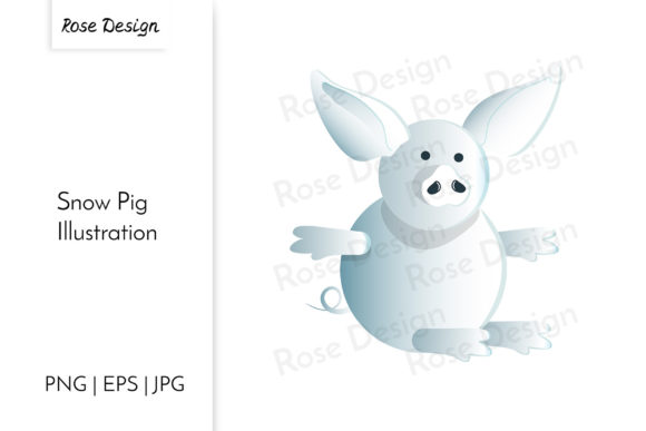 Download Pig Made of Snow. Snowman Animal. - Pig Collection