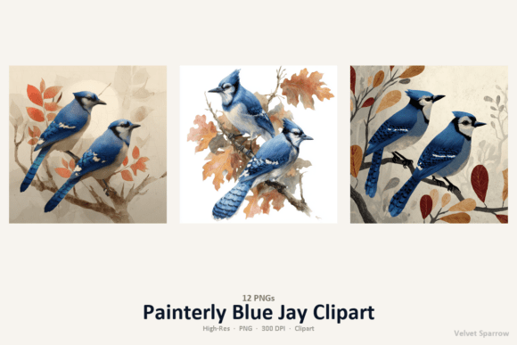 Download Painterly Blue Jay Clipart - Painterly Collection