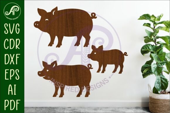 Download Pig Silhouette Laser Cut Outs SVG File - Premium Resources
